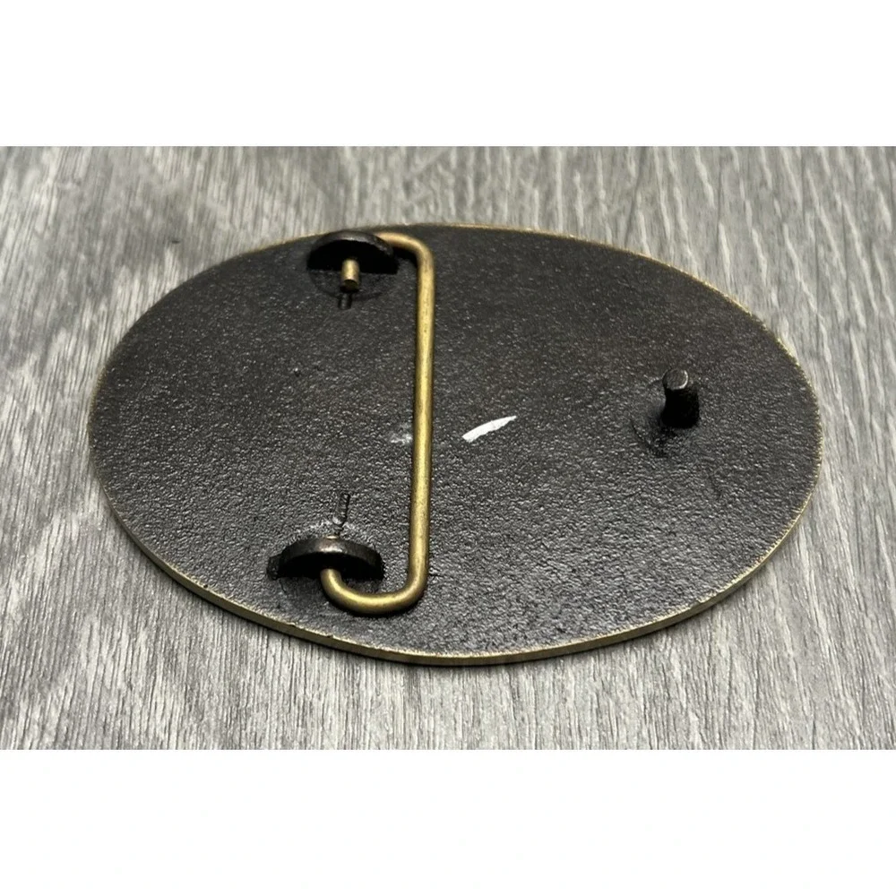 Seabulk Offshore Advertising Belt Buckle Quality Safety Anchor Brass Tone Black